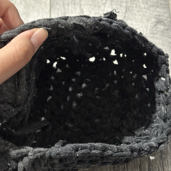 Crochet Knitted Hat Winter Fall grey small grunge cyber 2000s 100% recycled - Picture 4 of 8